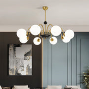 Nordic Luxury Retro Round Glass Bedroom Chandelier