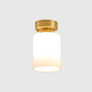 Modern Small Gold Semi Flush Ceiling Light Hallway