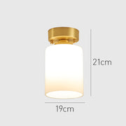 Modern Small Gold Semi Flush Ceiling Light Hallway
