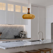 Retro Yellow Glass Pendant Lamp