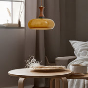 Retro Yellow Glass Pendant Lamp
