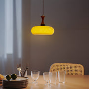Retro Yellow Glass Pendant Lamp