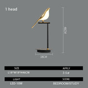 Electroplating Golden Bird Table Lamp for Bedroom -Gleamlamp