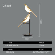 Electroplating Golden Bird Table Lamp for Bedroom -Gleamlamp