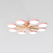 Modern Nordic Wooden LED Ceiling Light for Living Room
