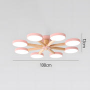 Modern Nordic Wooden LED Ceiling Light for Living Room