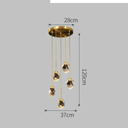 Luxurious Crystal Gold Raindrop Pendant Lamp