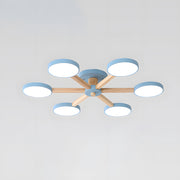 Modern Nordic Wooden LED Ceiling Light for Living Room