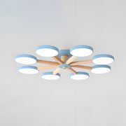 Modern Nordic Wooden LED Ceiling Light for Living Room