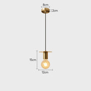 Modern Walnut Copper Bedside Pendant Light