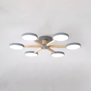 Modern Nordic Wooden LED Ceiling Light for Living Room