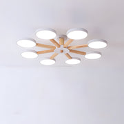 Modern Nordic Wooden LED Ceiling Light for Living Room