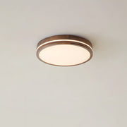 Nordic Decor Brown Round Wood LED Living Room Ceiling Lamp