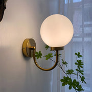 Single Head Ball Glass Wall Light For Bedroom