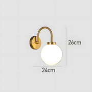 Single Head Ball Glass Wall Light For Bedroom