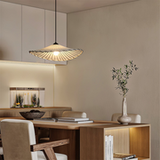Wabi-Sabi Vintage Lotus Leaf White Pendant Lamp