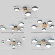 Multi Bulbs Round LED Ceiling Light for Bedroom