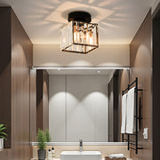 Modern Small Simplicity Clear Striped Glass Shade Ceiling Light