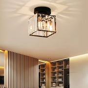 Modern Small Simplicity Clear Striped Glass Shade Ceiling Light