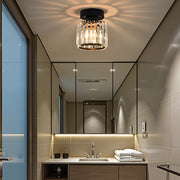 Modern Small Simplicity Clear Striped Glass Shade Ceiling Light