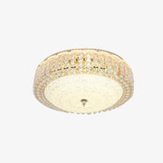 Luxurious Gold Round Crystal Living Room Ceiling Light