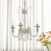 Vintage White Metal & Glass Luxury Chandelier Light -Homdiy