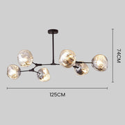 Designer Nordic Long Glass Island Lamp For Living Room