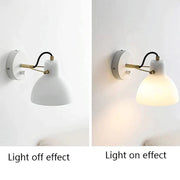Modern White Glass Wall Light For Bedroom