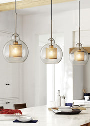 Bauhaus Glass Shade Metal Pendant Light