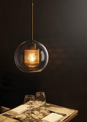 Bauhaus Glass Shade Metal Pendant Light