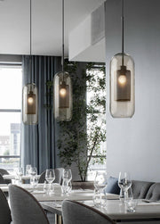 Bauhaus Glass Shade Metal Pendant Light