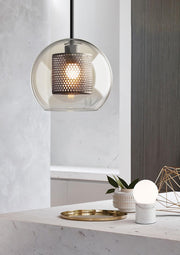 Bauhaus Glass Shade Metal Pendant Light