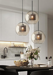 Bauhaus Glass Shade Metal Pendant Light