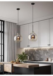 Bauhaus Glass Shade Metal Pendant Light