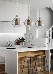 Bauhaus Glass Shade Metal Pendant Light