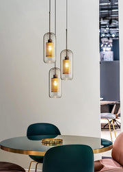 Bauhaus Glass Shade Metal Pendant Light