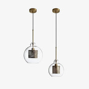 Bauhaus Glass Shade Metal Pendant Light