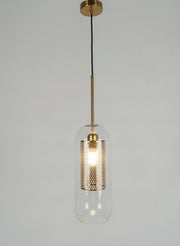Bauhaus Glass Shade Metal Pendant Light