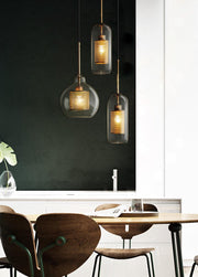 Bauhaus Glass Shade Metal Pendant Light