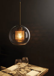 Bauhaus Glass Shade Metal Pendant Light