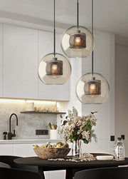 Bauhaus Glass Shade Metal Pendant Light