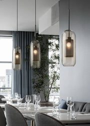 Bauhaus Glass Shade Metal Pendant Light