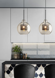 Bauhaus Glass Shade Metal Pendant Light