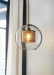 Bauhaus Glass Shade Metal Pendant Light