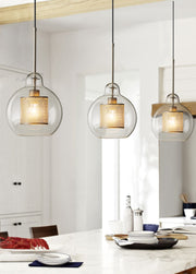 Bauhaus Glass Shade Metal Pendant Light