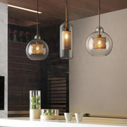 Bauhaus Glass Shade Metal Pendant Light