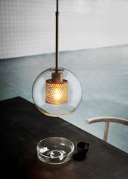 Bauhaus Glass Shade Metal Pendant Light