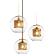 Bauhaus Glass Shade Metal Pendant Light