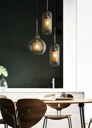 Bauhaus Glass Shade Metal Pendant Light