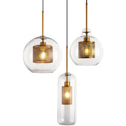 Bauhaus Glass Shade Metal Pendant Light